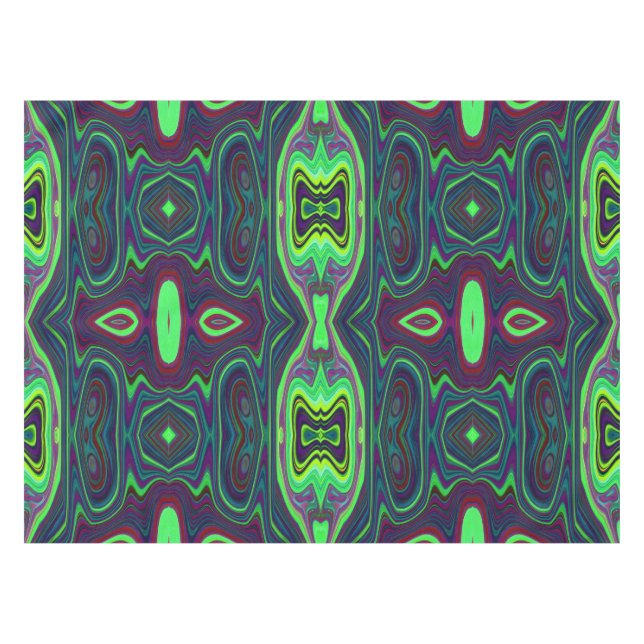 Mantel Carácter abstracto retro, patrón rojo y azul (Frente (Horizontal))