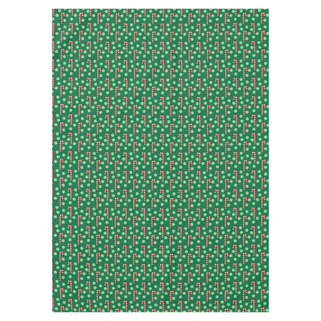 Mantel Caramelo de menta rojo verde Caña Navidad  (Anverso)