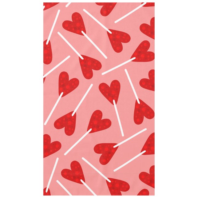 Mantel caramelo de piruleta en forma de corazón rojo rosa (Anverso)