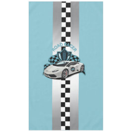 Mantel Carreras de coche verde, negro y blanco