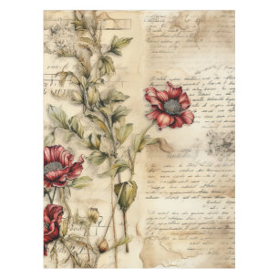 Mantel Carta de amor de pergamino vintage con flores (1)