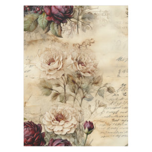 Mantel Carta de amor de pergamino vintage con flores (7)