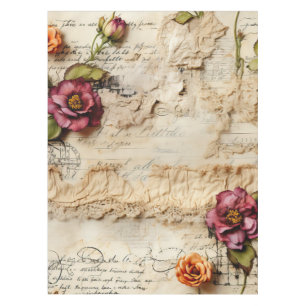 Mantel Carta de amor de pergamino vintage con flores (8)