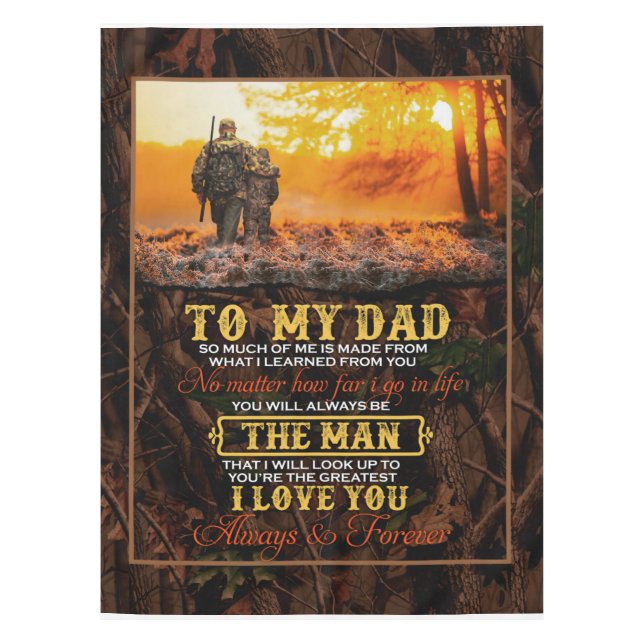 Mantel Carta De Amor Personalizada A Mi Padre De Son Y Da (Anverso)