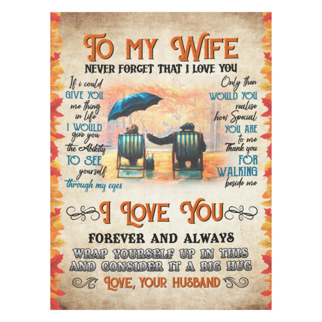 Mantel Carta Personalizada A Mi Esposa Amor Del Esposo B (Anverso)