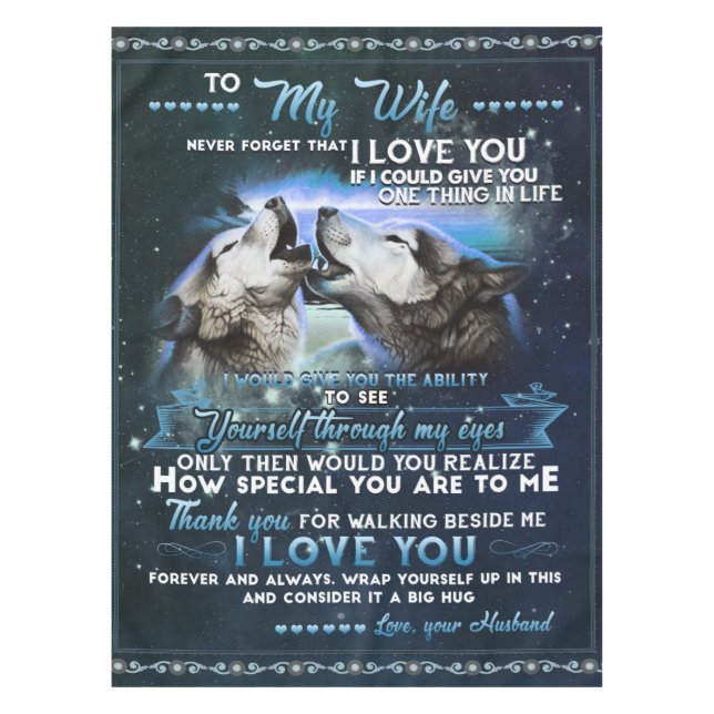 Mantel Carta Personalizada A Mi Esposa Del Esposo (Anverso)