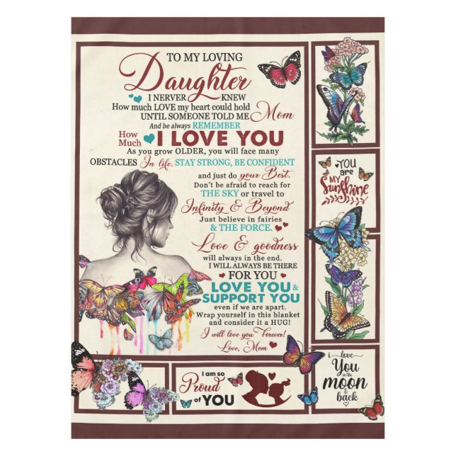 Mantel Carta Personalizada A Mi Hija Amada (Anverso)