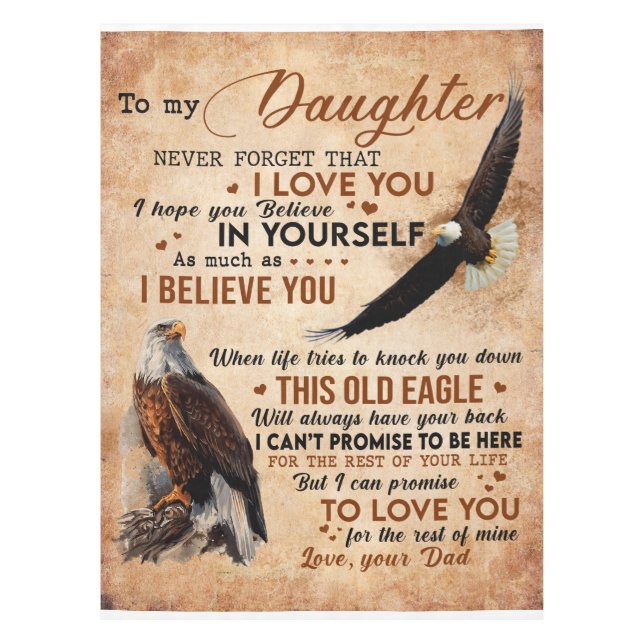 Mantel Carta Personalizada A Mi Hija De Papá (Anverso)