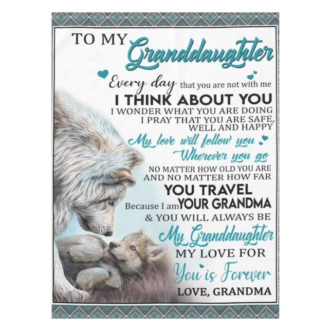 Mantel Carta Personalizada A Mi Nieta De La Abuela (Anverso)