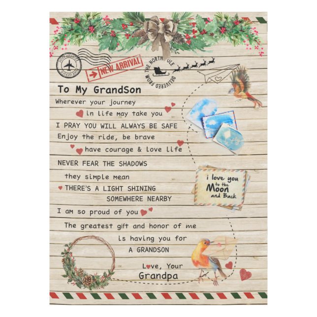 Mantel Carta Personalizada A Mi Nieto Del Abuelo (Anverso)