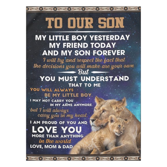 Mantel Carta Personalizada A Nuestro Hijo (Anverso)