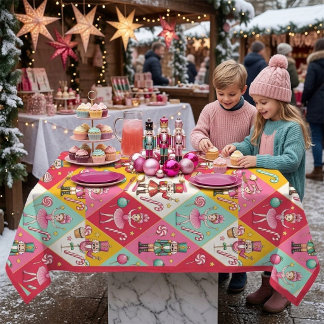 Mantel Cascanueces Rosa y Hada de Azúcar Candyland