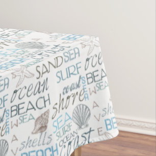 Mantel Cáscaras azules poner crema de la playa