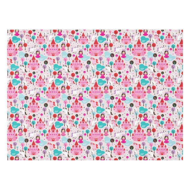 Mantel castillo y unicornio de la princesa de los niños (Frente (Horizontal))