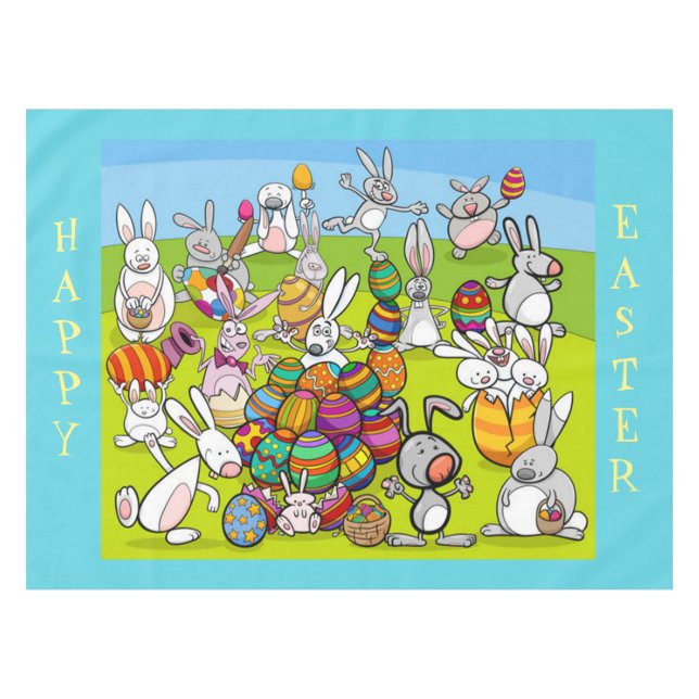 Mantel Caza de huevos grande para conejo de Pascua (Frente (Horizontal))