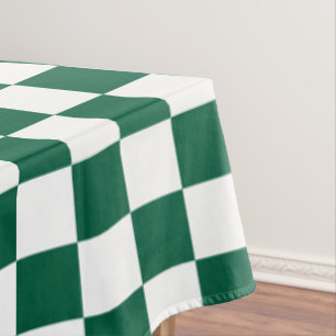 Mantel Cazador Verde y Cuadros Blancos
