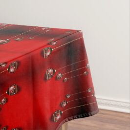 Mantel Celebración de Navidad Dorado Rojo Invierno Elegan