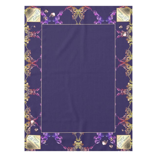 Mantel Centro azul de ojos de gato porcelano de 18 años (Anverso)