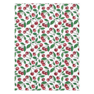 Mantel Cerezas rojas en blanco