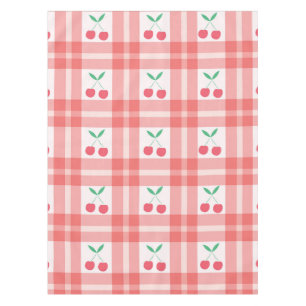Mantel Cerezas sobre patrón de cuadros gingham rojos