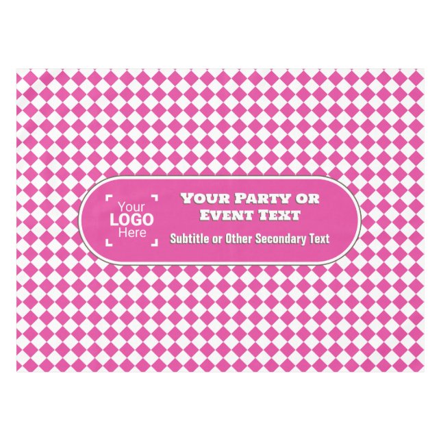 Mantel Cerise Diamonds - Personalizado Central Text & Log (Frente (Horizontal))