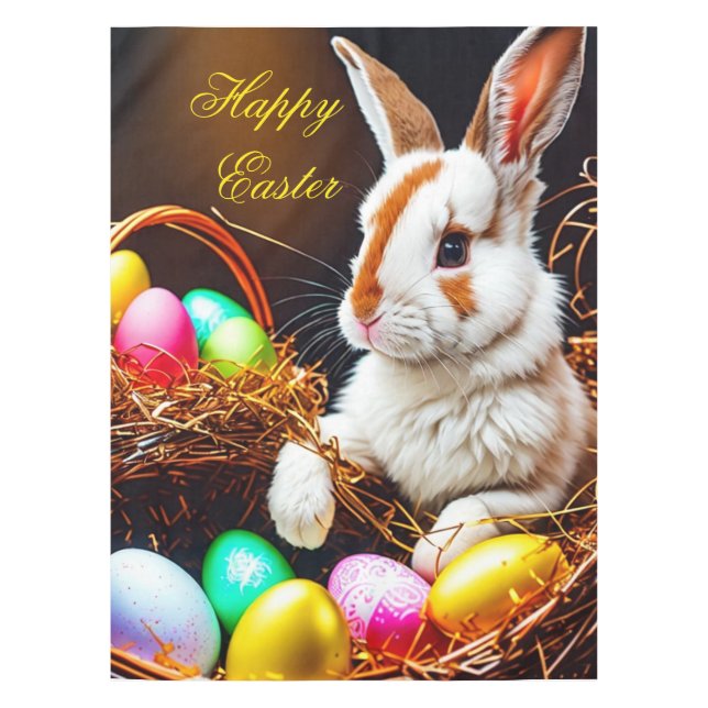 Mantel Cesta de conejo y huevos de Pascua (Anverso)