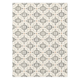 Mantel Charcoal & Blush French Damask Tablecloth