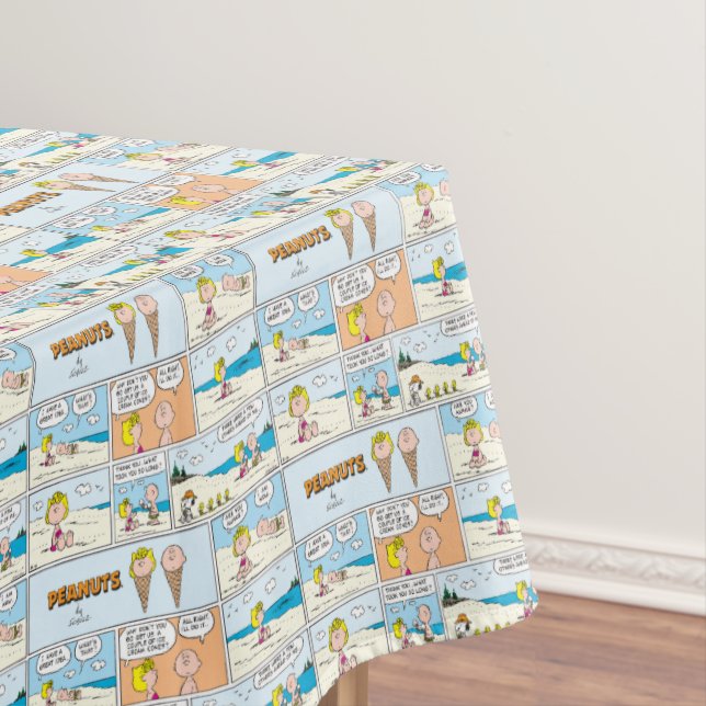 Mantel Charlie Brown Y Helados De Sally En La Playa (In Situ)