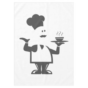 Mantel Chef sosteniendo un tazón de sopa