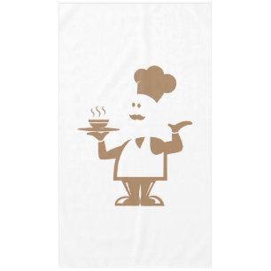 Mantel Chef sosteniendo un tazón de sopa