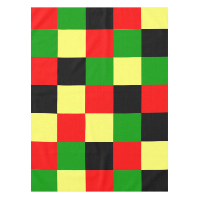 Mantel Cheques rojo, amarillo, negro y verde (Anverso)