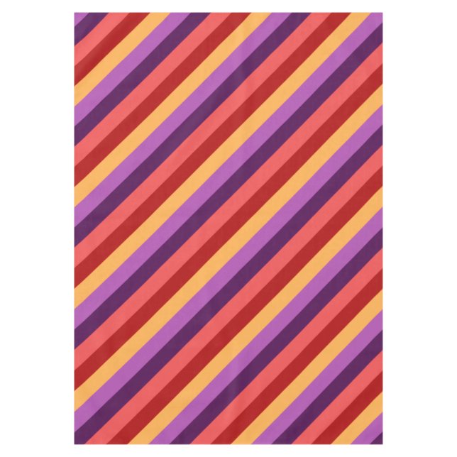 Mantel Cherry Red Violet Stripes Medium Tableclol (Anverso)