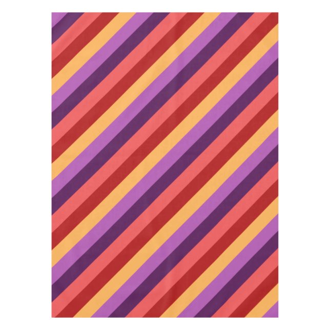 Mantel Cherry Red Violet Stripes Pequeños Tabletas (Anverso)