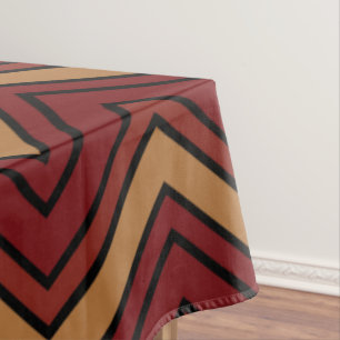Mantel Chevron zigzag en tonos marrones y rojos