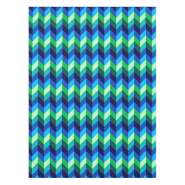 Mantel Chevrons Ombre Verde Azul Pequeño Pestaña