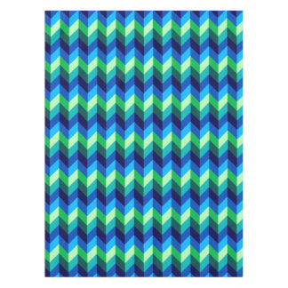 Mantel Chevrons Ombre Verde Azul Pequeño Pestaña