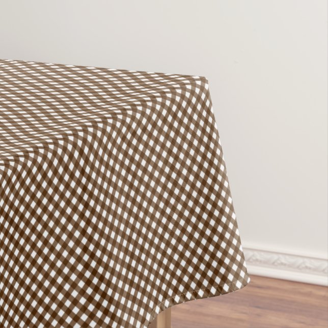Mantel CHEX TABLECLOTH 14-BROWN-COTTON 52x70in (In Situ)