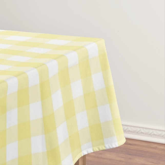 Mantel Chic Retro Sunny Yellow Gingham Pattern Spring  (In Situ)