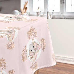 Mantel Chica de otoño Baby Shower Rosa Cute Elefante