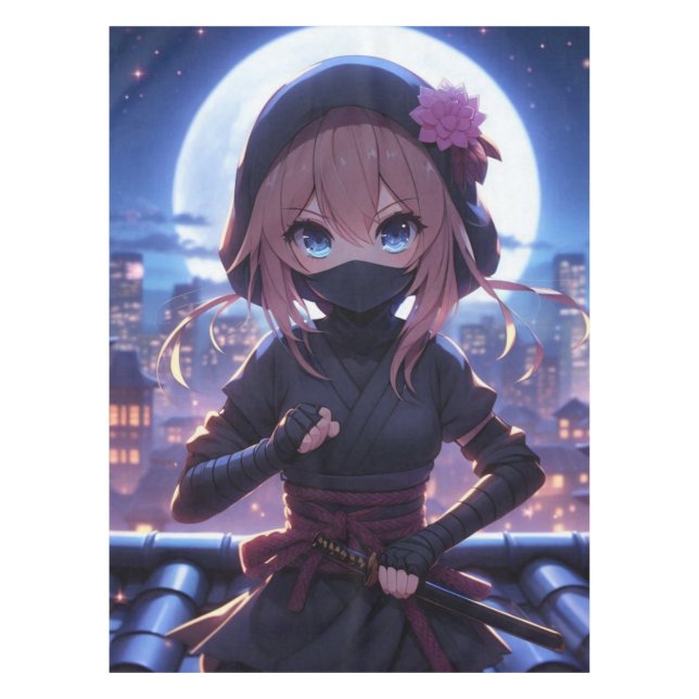 Mantel Chica guerrero de ninja (Anverso)