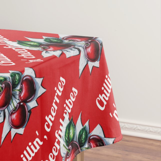 Mantel Chillin', cerezas 'n' vibraciones alegres rojo mod (In Situ)