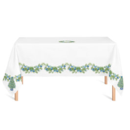 Mantel Chinoiserie Azul y Blanco Navidad 