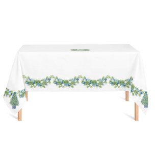 Mantel Chinoiserie Azul y Blanco Navidad 