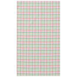 Mantel Christmas Plaid - Green Pink & White