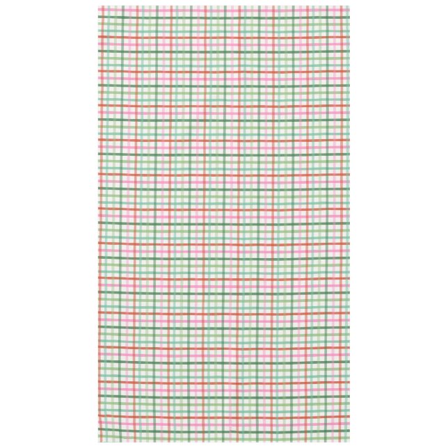 Mantel Christmas Plaid - Green Pink & White (Anverso)