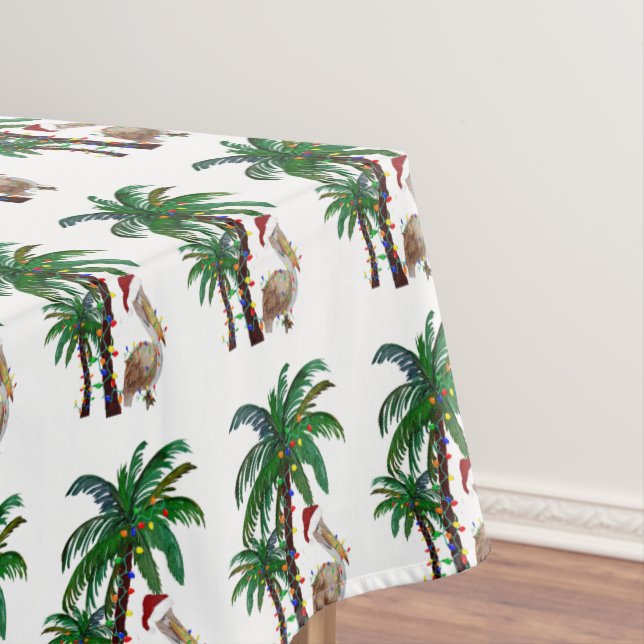 Mantel Christmas Santa pelican Holiday tablecloths (In Situ)