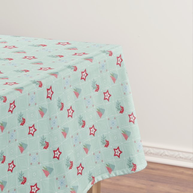 Mantel Christmas, trees, snowflakes, stars, colorful (In Situ)