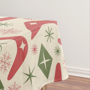 Mantel Cinta de Navidad de mediados de siglo con bumerane