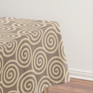 Mantel Círculos abstractos en espiral sobre beige