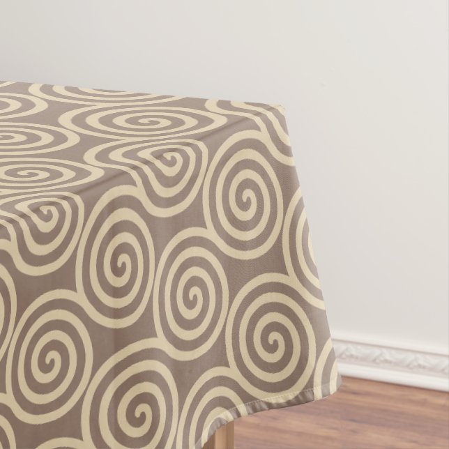 Mantel Círculos abstractos en espiral sobre beige (In Situ)
